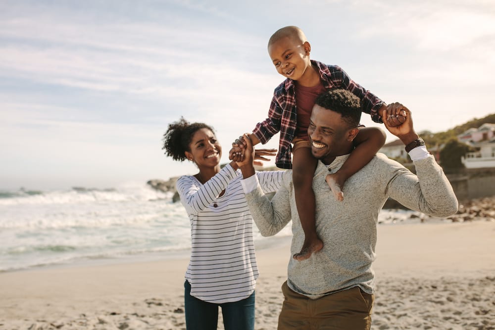 Family on the beach