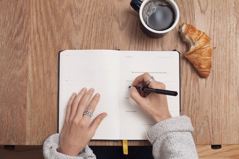 writing down your goals