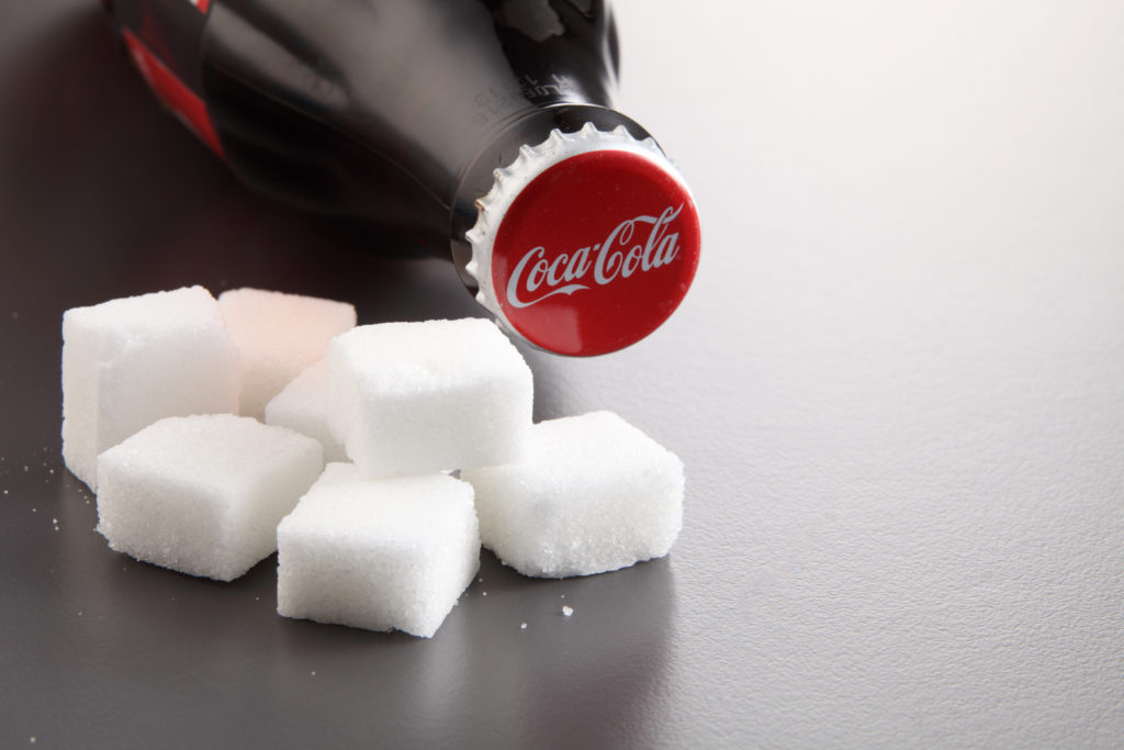 sugar filled bottle coca cola