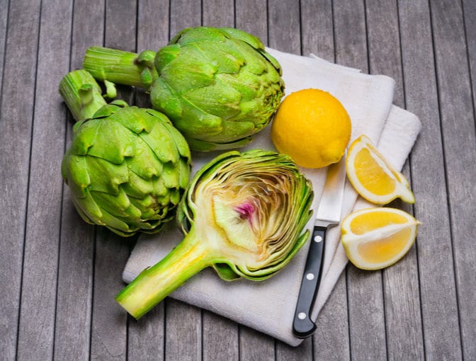 Artichoke High protein vegetables: Artichoke