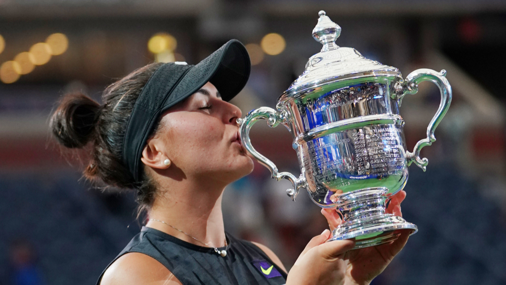 Bianca Andreescu after winning women's final match at US Open Championships at Billie Jean King National Tennis Center